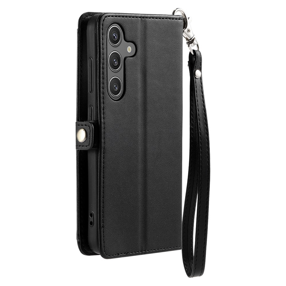 Läderfodral med handledsrem för Samsung Galaxy A27 5G, plånboksfodral, mobilfodral