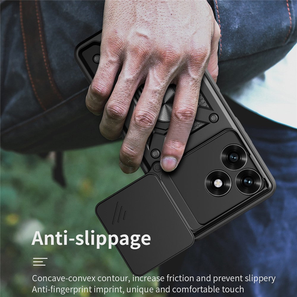 Phone Case For Honor Play10A 4G  /  X5c Plus 4G  /  X5c 4G PC + TPU Kickstand Cover with Slide Camera Lid