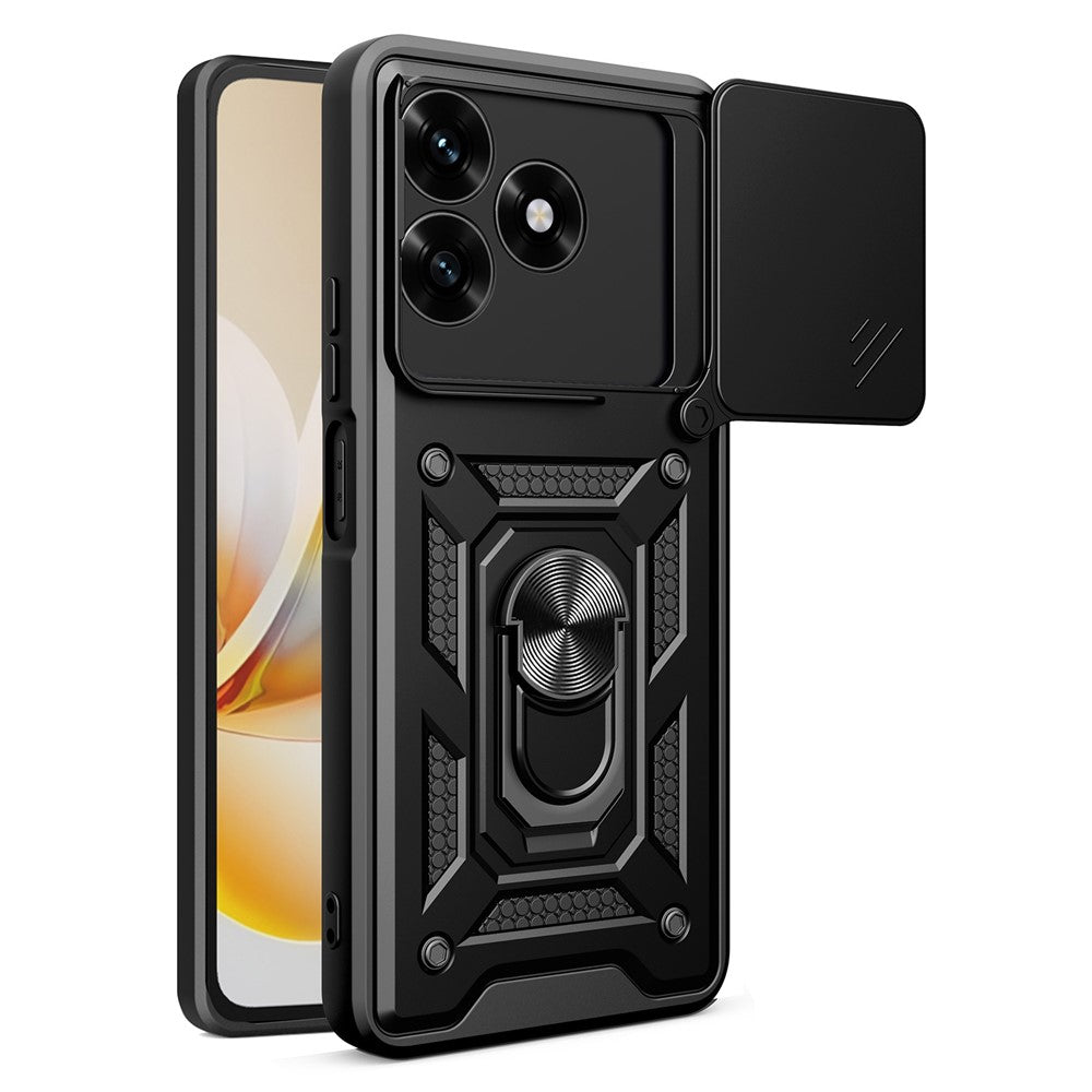 Phone Case For Honor Play10A 4G  /  X5c Plus 4G  /  X5c 4G PC + TPU Kickstand Cover with Slide Camera Lid