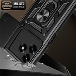 Phone Case For Honor Play10A 4G  /  X5c Plus 4G  /  X5c 4G PC + TPU Kickstand Cover with Slide Camera Lid