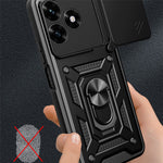 Phone Case For Honor Play10A 4G  /  X5c Plus 4G  /  X5c 4G PC + TPU Kickstand Cover with Slide Camera Lid