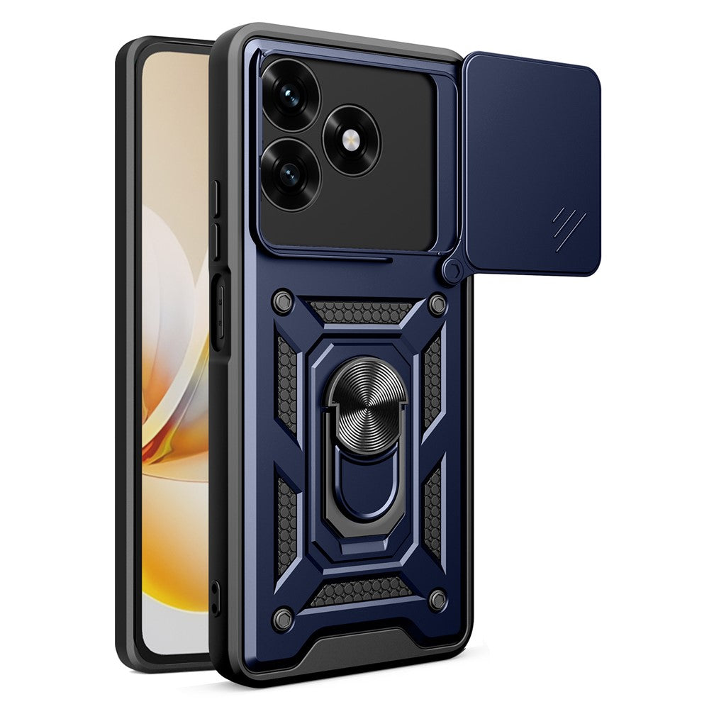 Phone Case For Honor Play10A 4G  /  X5c Plus 4G  /  X5c 4G PC + TPU Kickstand Cover with Slide Camera Lid