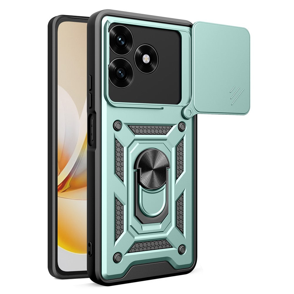 Phone Case For Honor Play10A 4G  /  X5c Plus 4G  /  X5c 4G PC + TPU Kickstand Cover with Slide Camera Lid