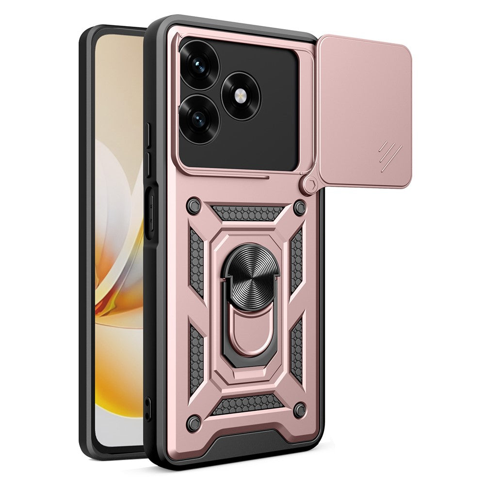Phone Case For Honor Play10A 4G  /  X5c Plus 4G  /  X5c 4G PC + TPU Kickstand Cover with Slide Camera Lid