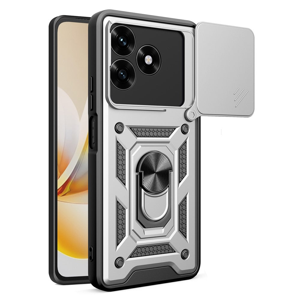 Phone Case For Honor Play10A 4G  /  X5c Plus 4G  /  X5c 4G PC + TPU Kickstand Cover with Slide Camera Lid