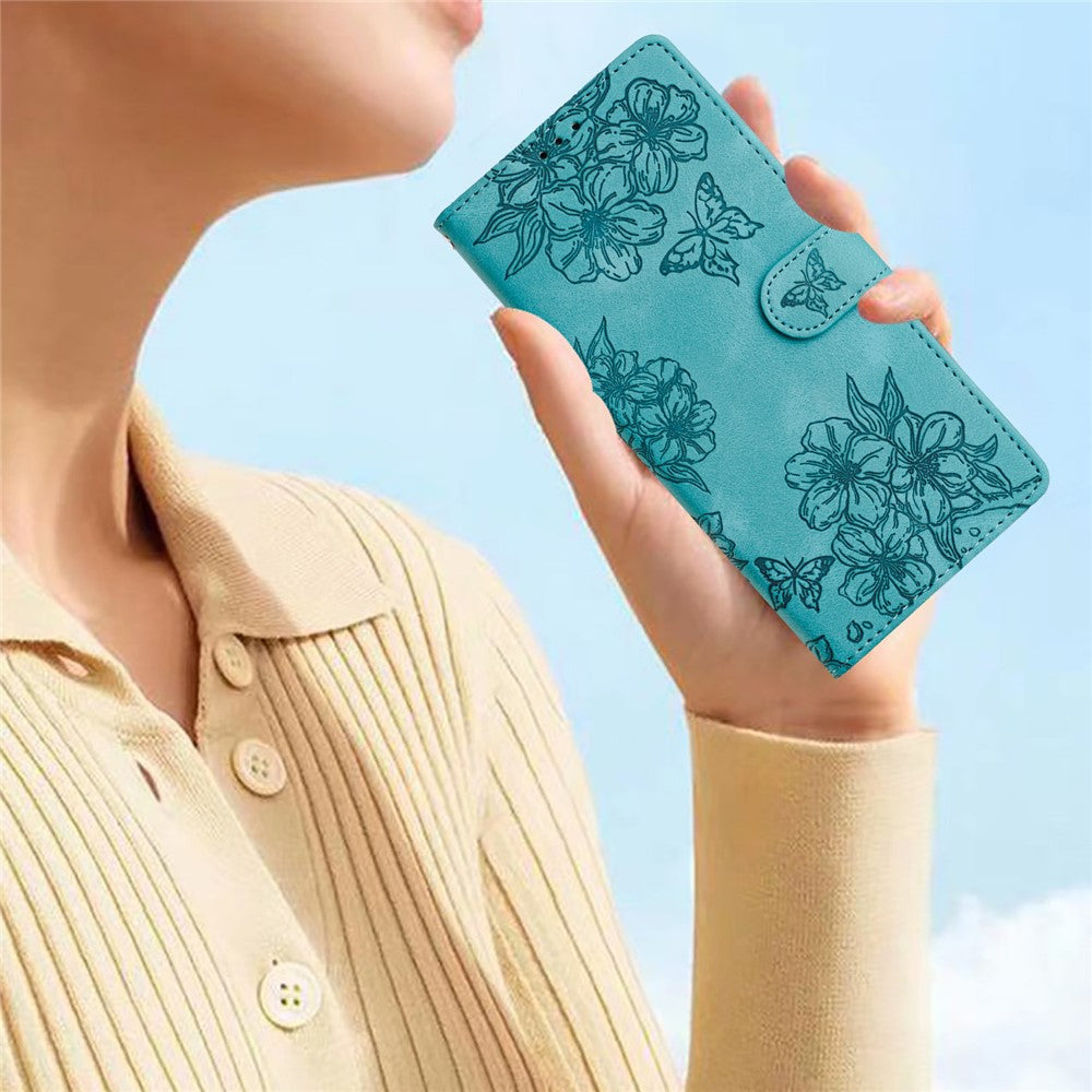 Honor 400 Smart 5G / 4G / X7d 4G cover – sommerfugl og blomstermønster, skin-touch læder telefoncover