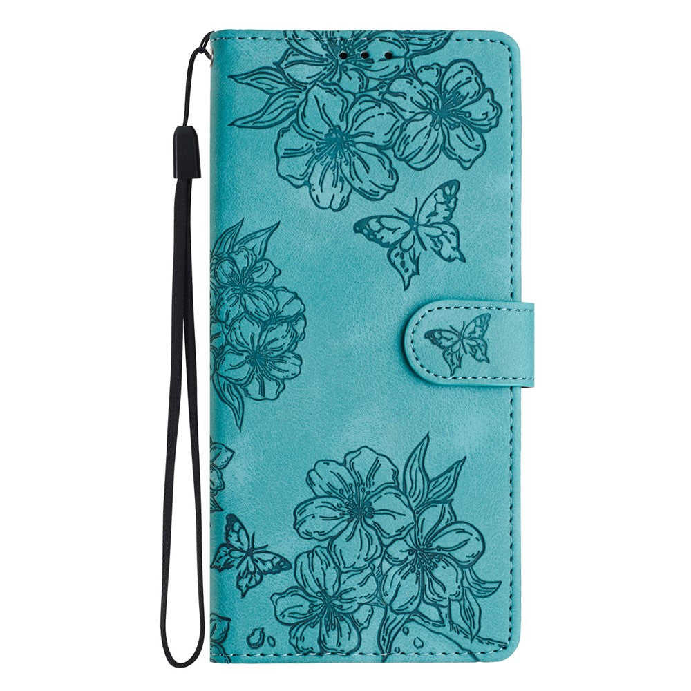 Honor 400 Smart 5G / 4G / X7d 4G cover – sommerfugl og blomstermønster, skin-touch læder telefoncover