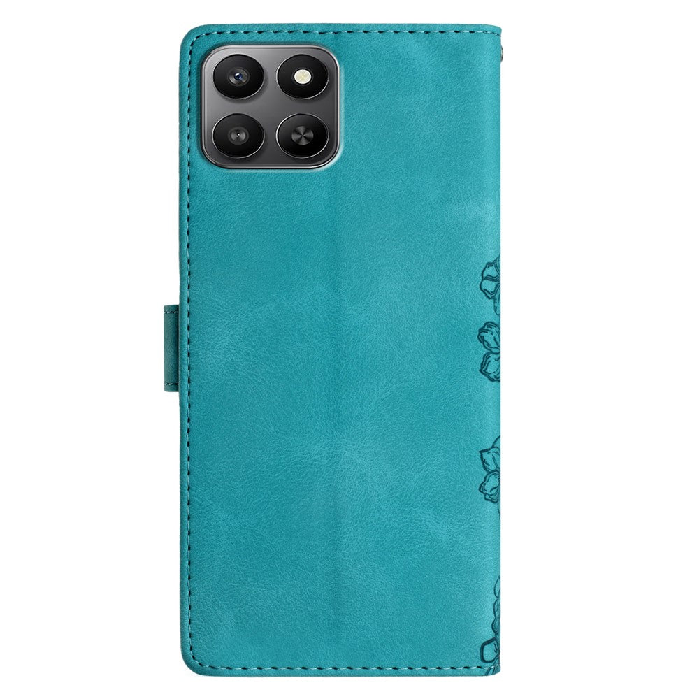Til Honor 400 Smart 5G / 4G / X7d 4G Cover Sommerfugle Blomstermønster Hudvenligt Læder Telefoncover
