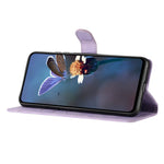 Leather Case For Honor 400 Smart 5G / 4G / X7d 4G Imprinted Flower Phone Cover with Wrist Strap