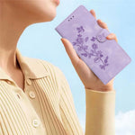 Leather Case For Honor 400 Smart 5G / 4G / X7d 4G Imprinted Flower Phone Cover with Wrist Strap