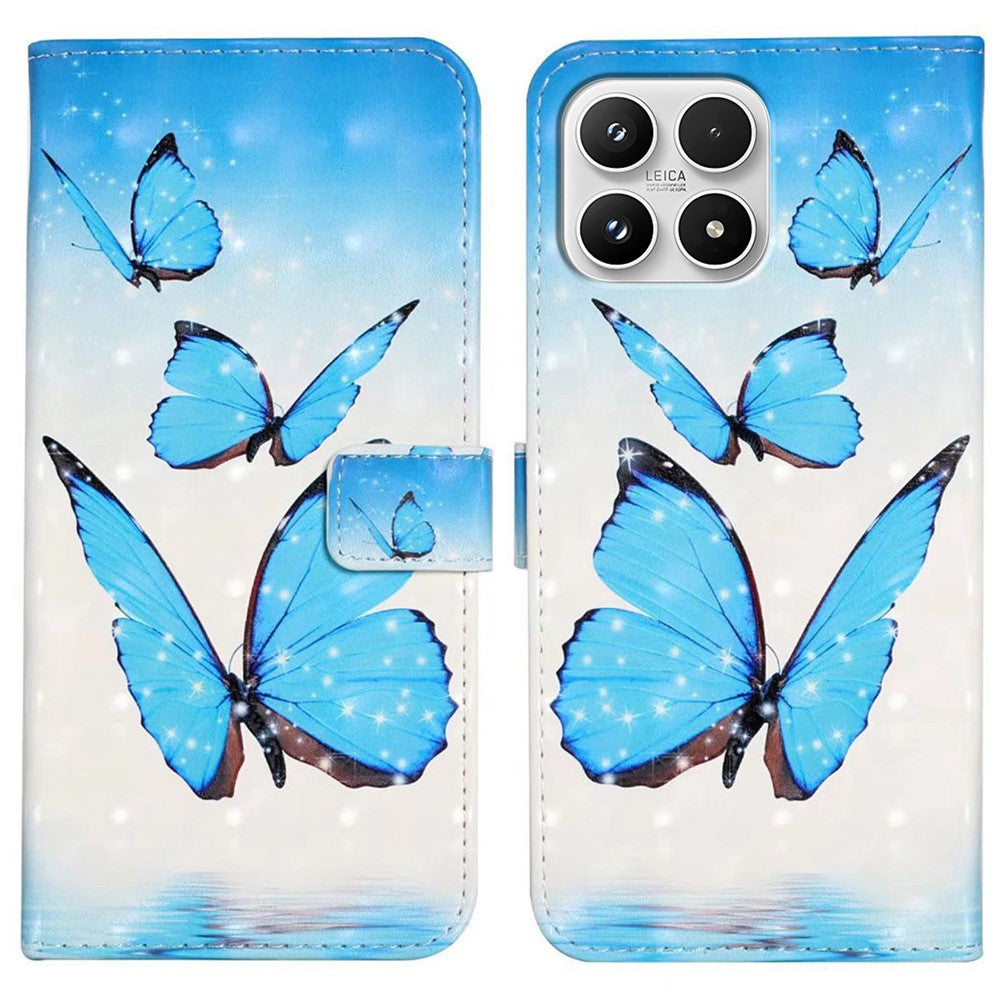 Phone Case For Xiaomi 17 3D Creative Pattern PU Leather Stand Cover