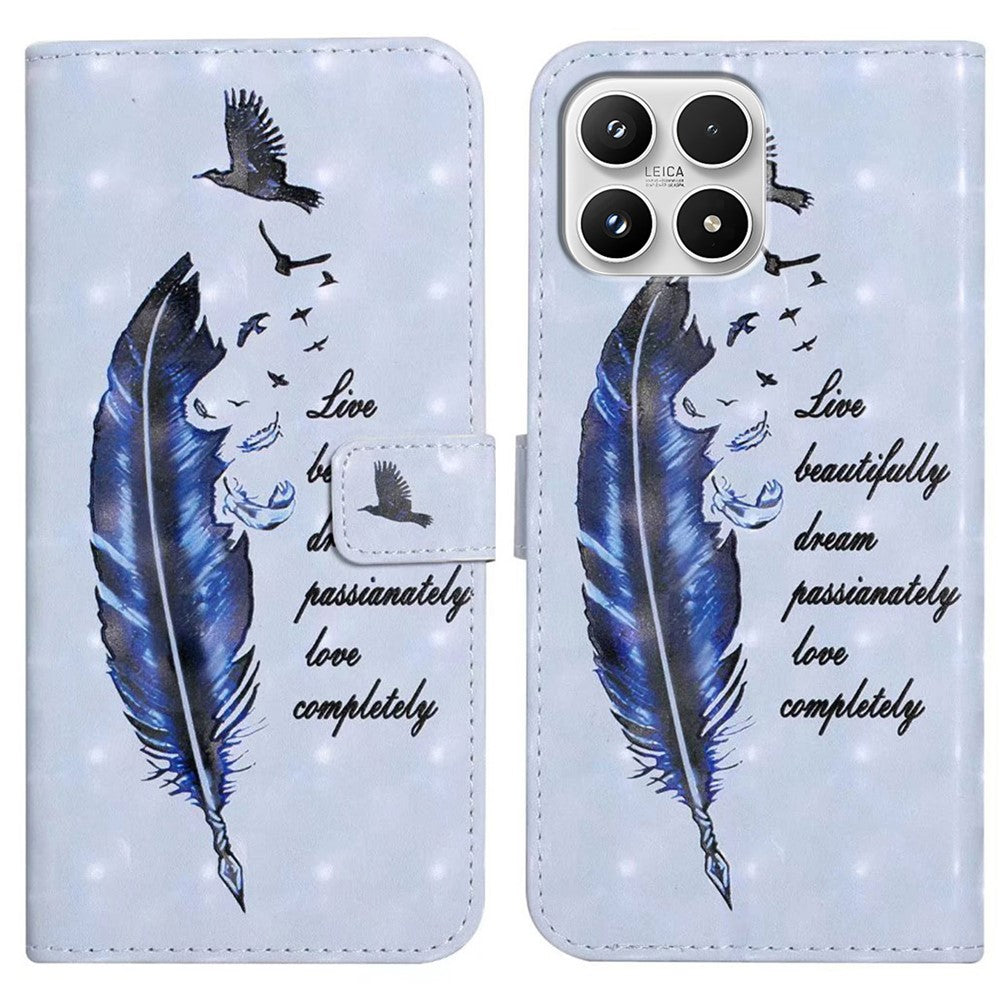 Phone Case For Xiaomi 17 3D Creative Pattern PU Leather Stand Cover