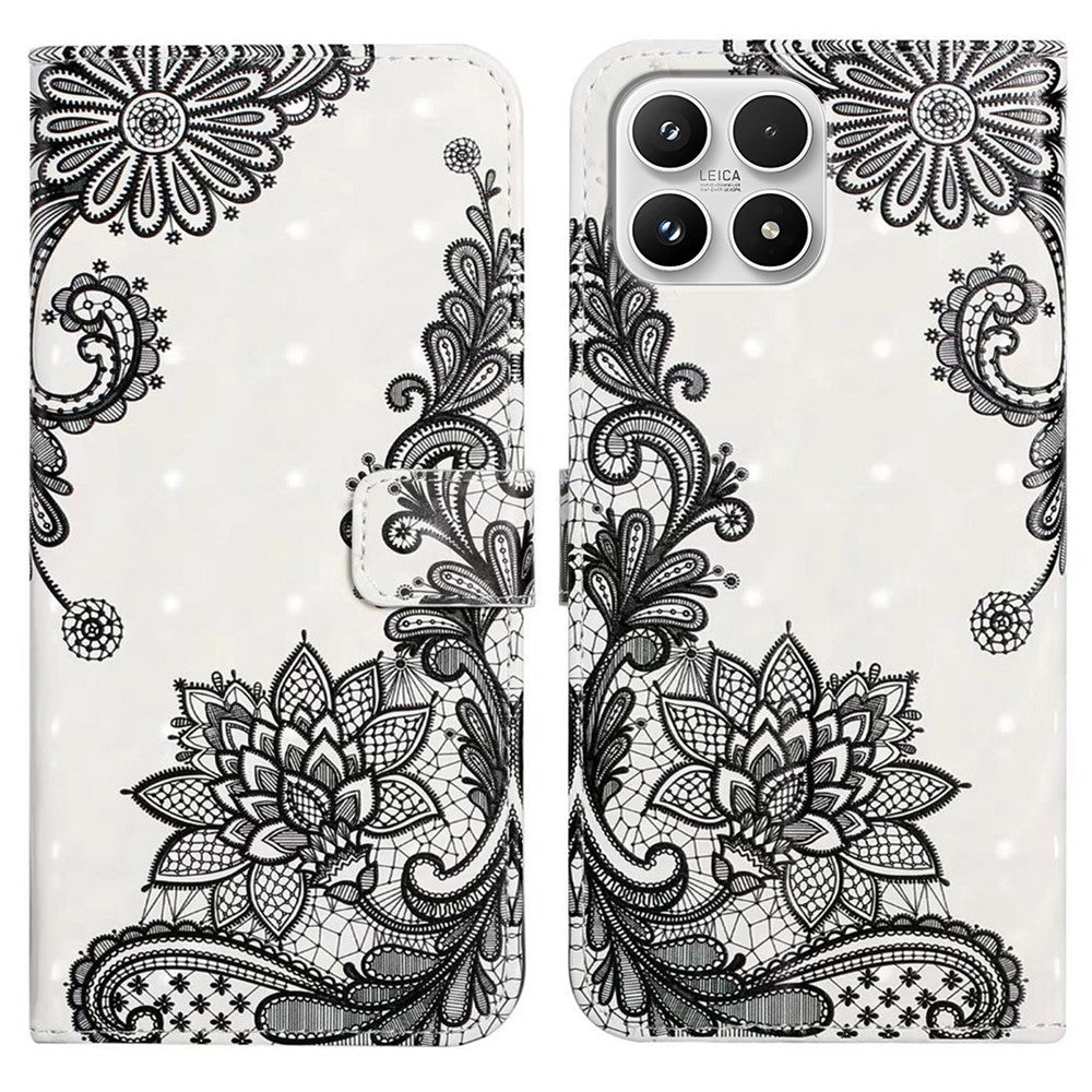 Phone Case For Xiaomi 17 3D Creative Pattern PU Leather Stand Cover