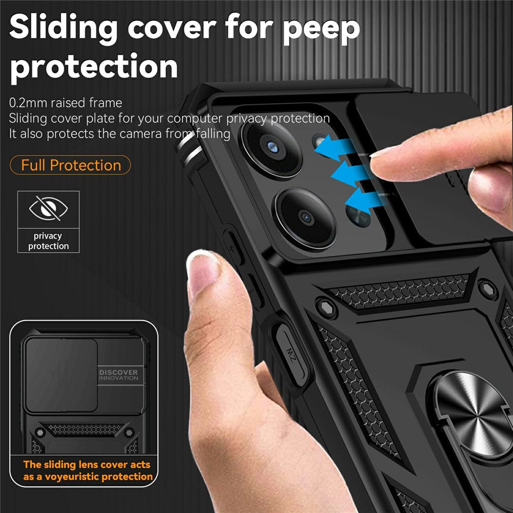 Phone Case For Xiaomi Redmi 15C 5G (EU) (173mm) / 4G (EU) (173mm) / Poco C85 5G PC + TPU Cover with Lens Protection Kickstand