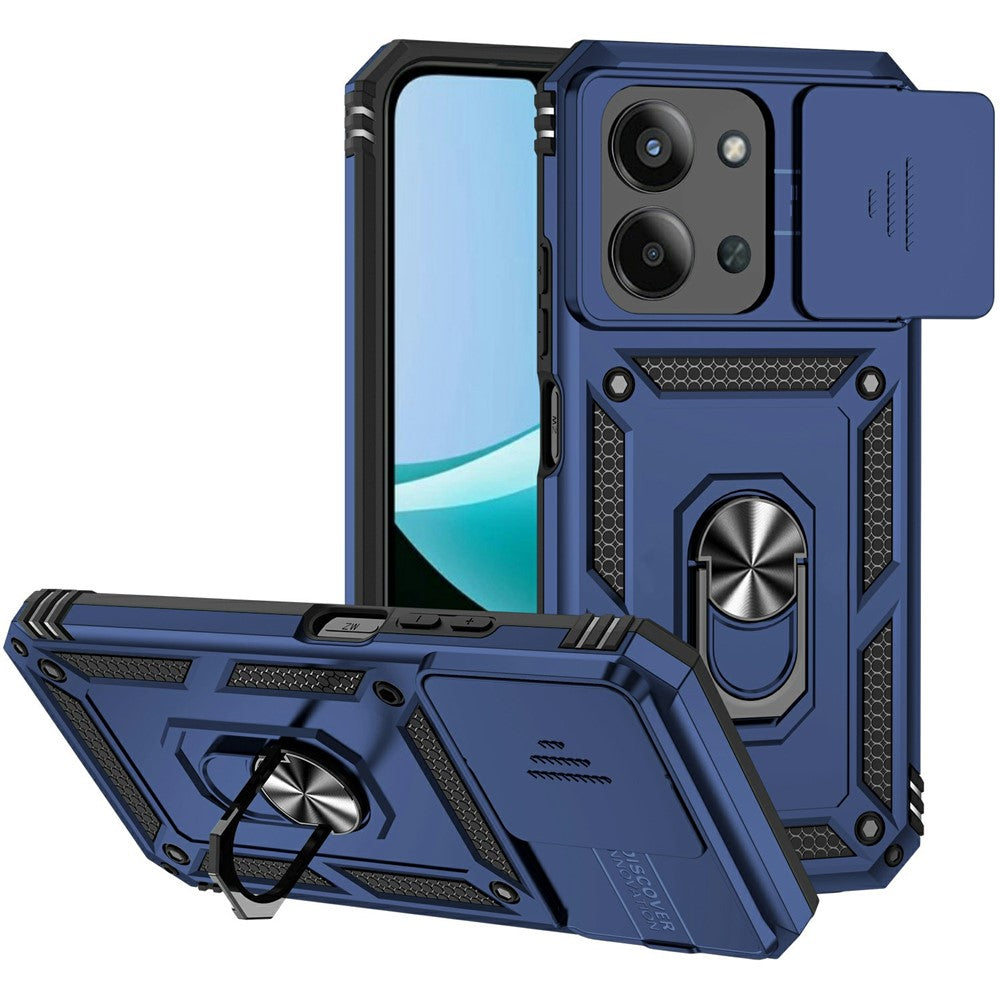 Telefoncover til Xiaomi Redmi 15C 5G (EU) (173 mm) / 4G (EU) (173 mm) / Poco C85 5G i PC + TPU med linsebeskyttelse og støttefod