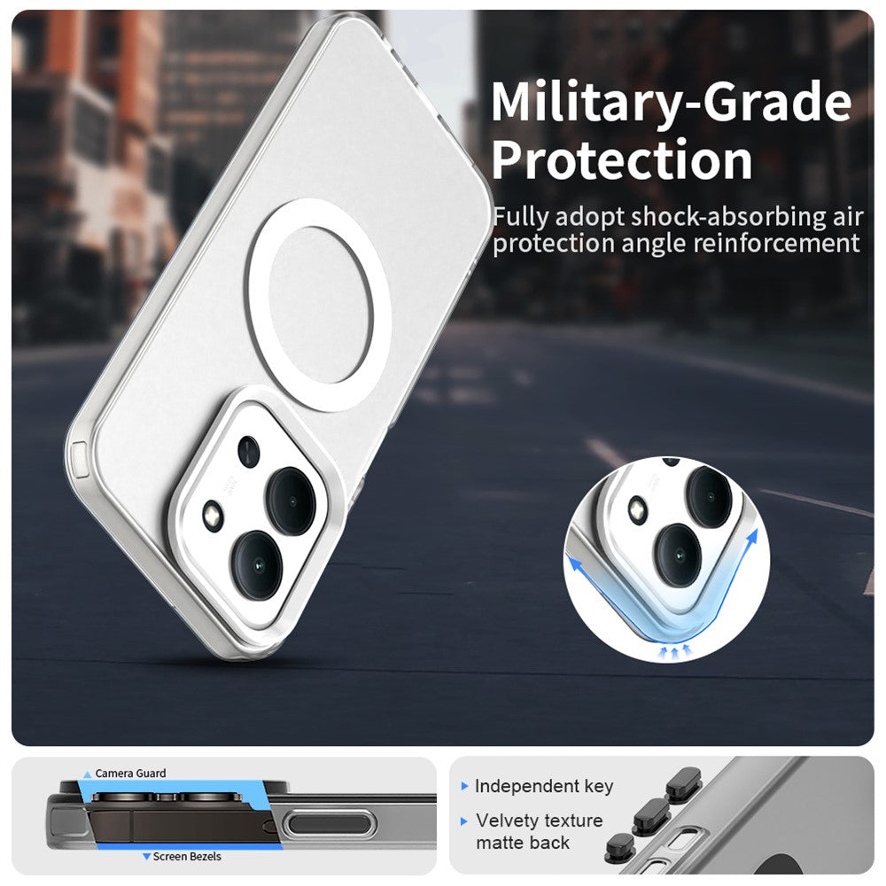 Mobilcover til Xiaomi Redmi 15C 5G (EU) (173 mm) / 15C 4G (EU) (173 mm), magnetisk cover med faldsikret hybridbagside