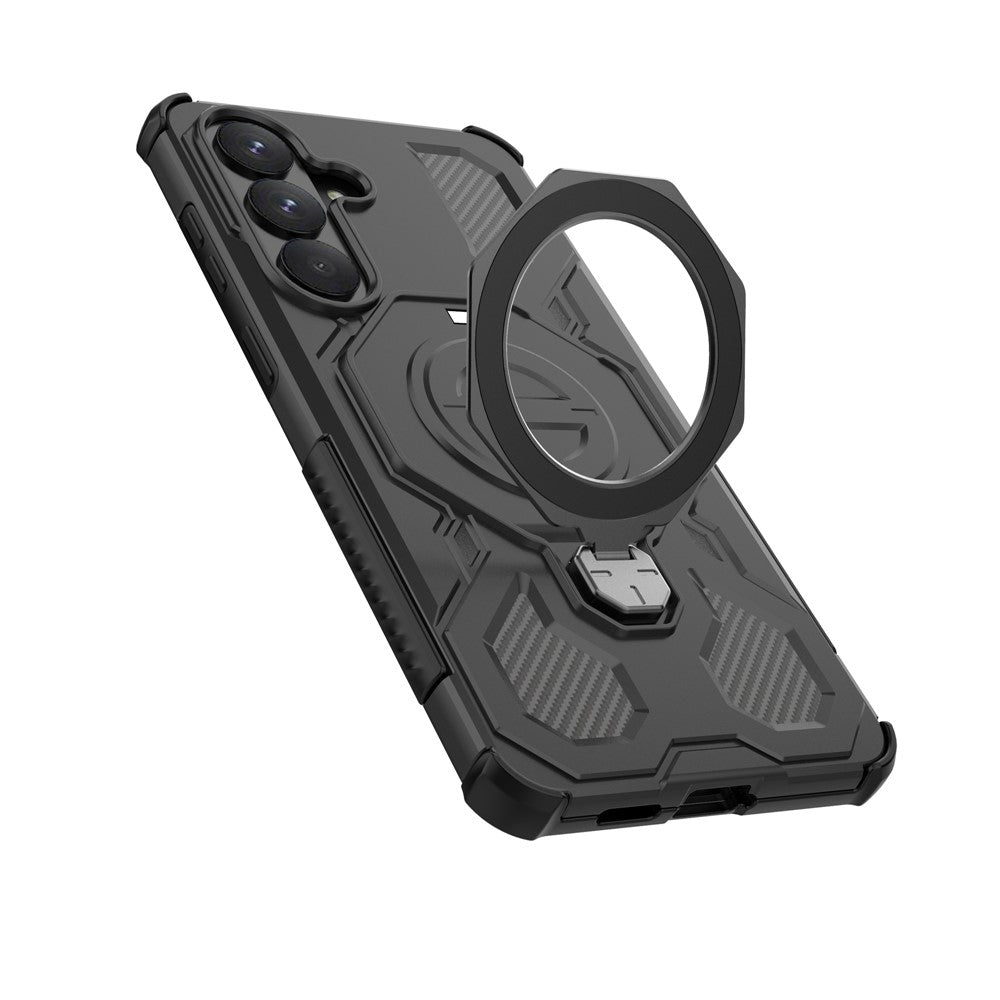 Samsung Galaxy S26+ Magnetiskt Skal Roterande Metallstativ Stötsäkert PC + TPU mobil Baksida