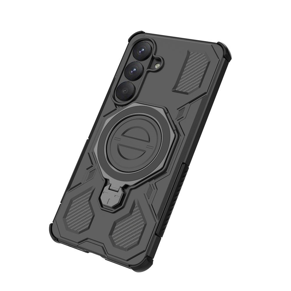 Samsung Galaxy S26+ Magnetiskt Skal Roterande Metallstativ Stötsäkert PC + TPU mobil Baksida