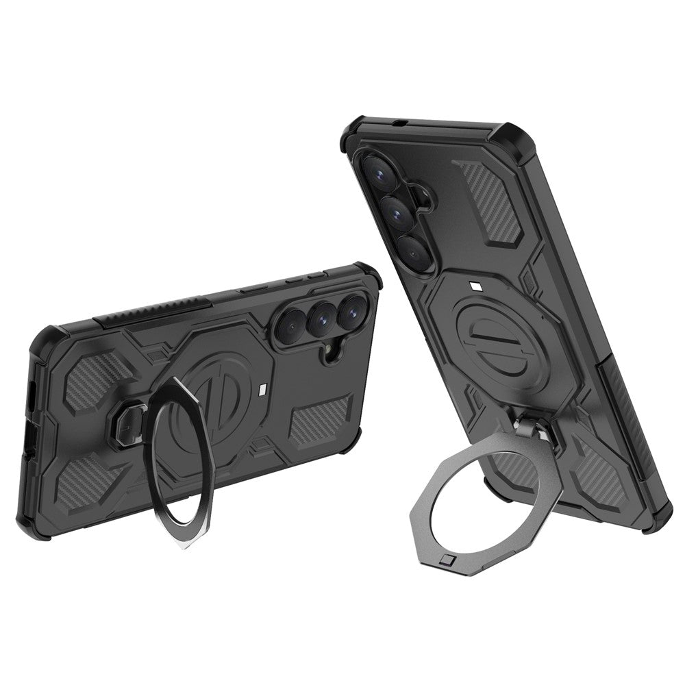 Samsung Galaxy S26+ Magnetiskt Skal Roterande Metallstativ Stötsäkert PC + TPU mobil Baksida