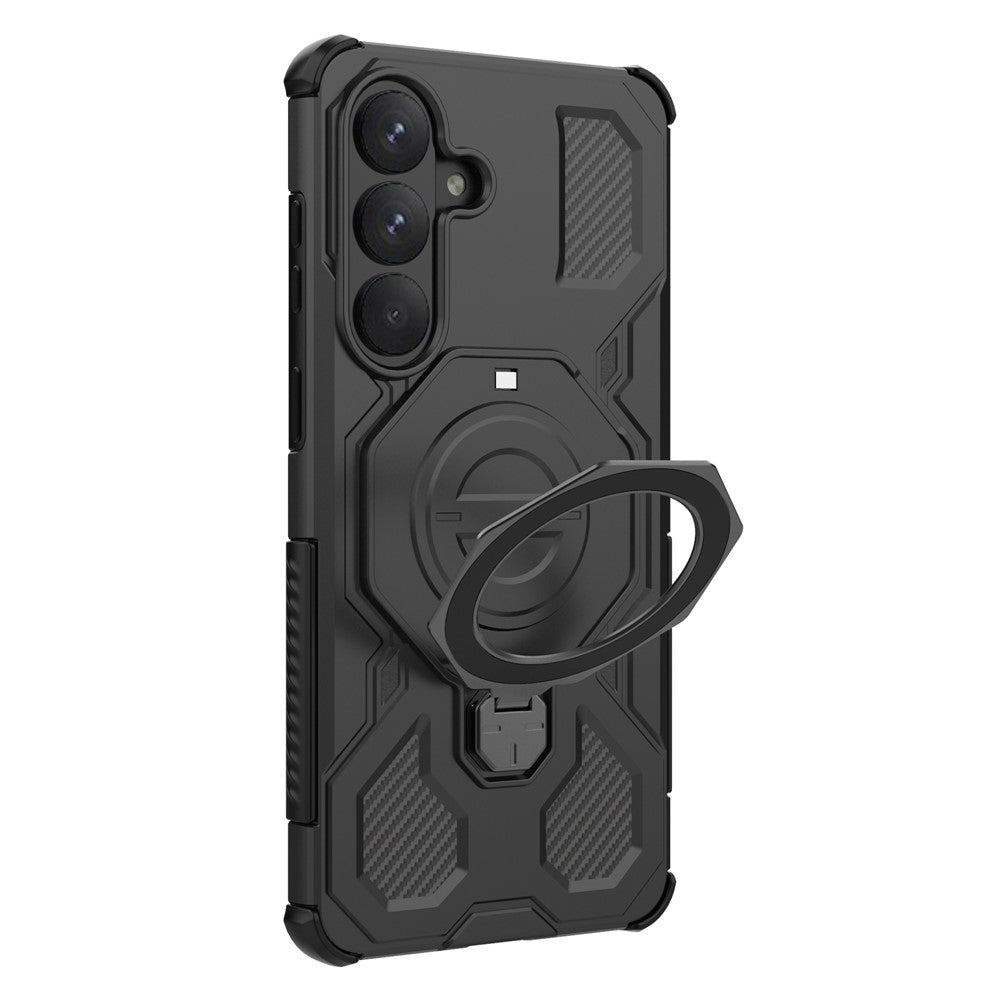 Samsung Galaxy S26+ Magnetiskt Skal Roterande Metallstativ Stötsäkert PC + TPU mobil Baksida