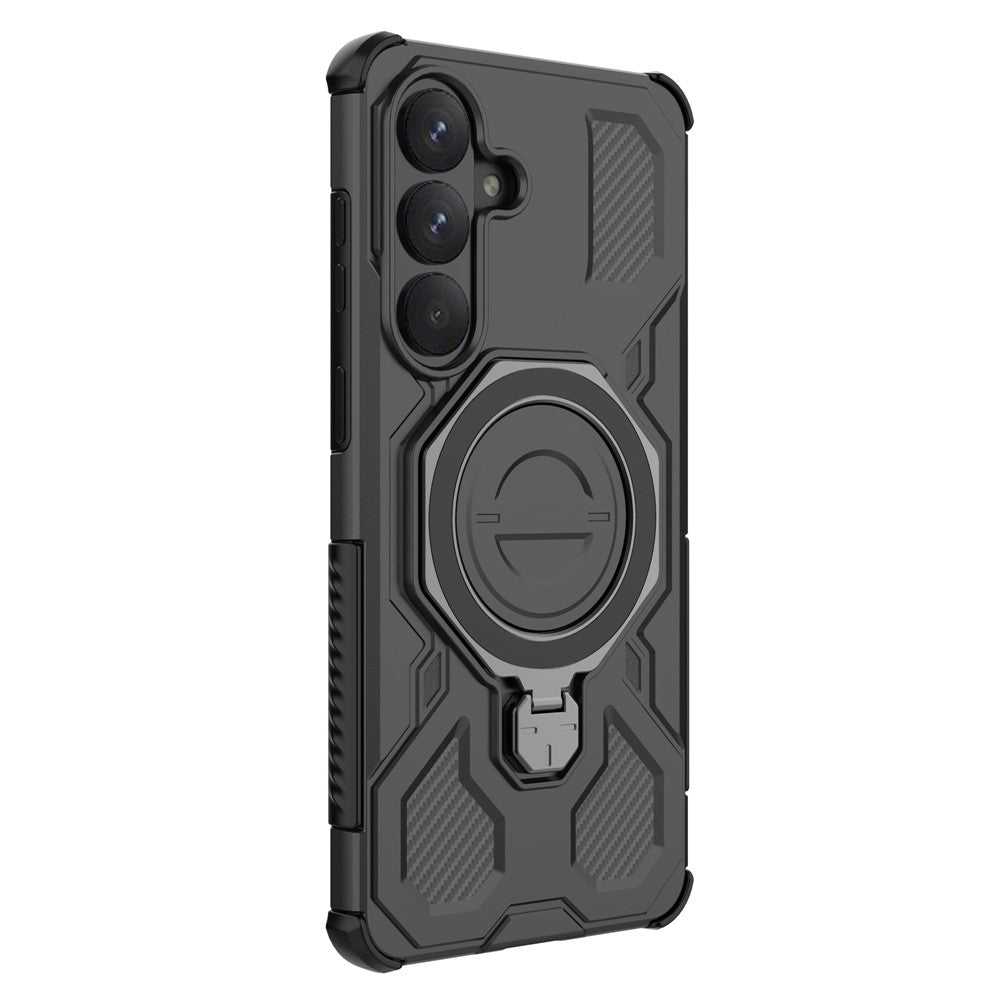 Samsung Galaxy S26+ Magnetiskt Skal Roterande Metallstativ Stötsäkert PC + TPU mobil Baksida