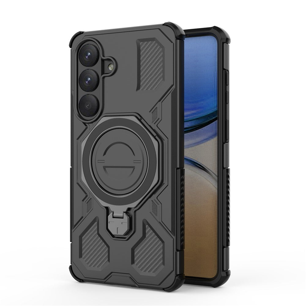Samsung Galaxy S26+ Magnetiskt Skal Roterande Metallstativ Stötsäkert PC + TPU mobil Baksida