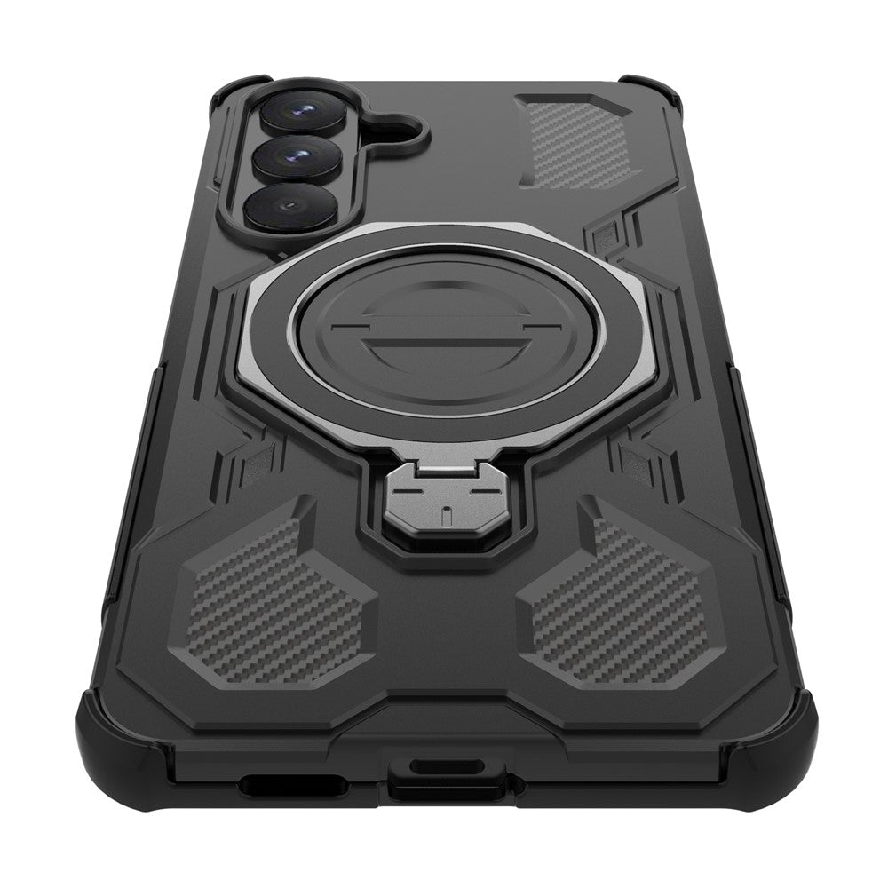 Samsung Galaxy S26+ Magnetiskt Skal Roterande Metallstativ Stötsäkert PC + TPU mobil Baksida