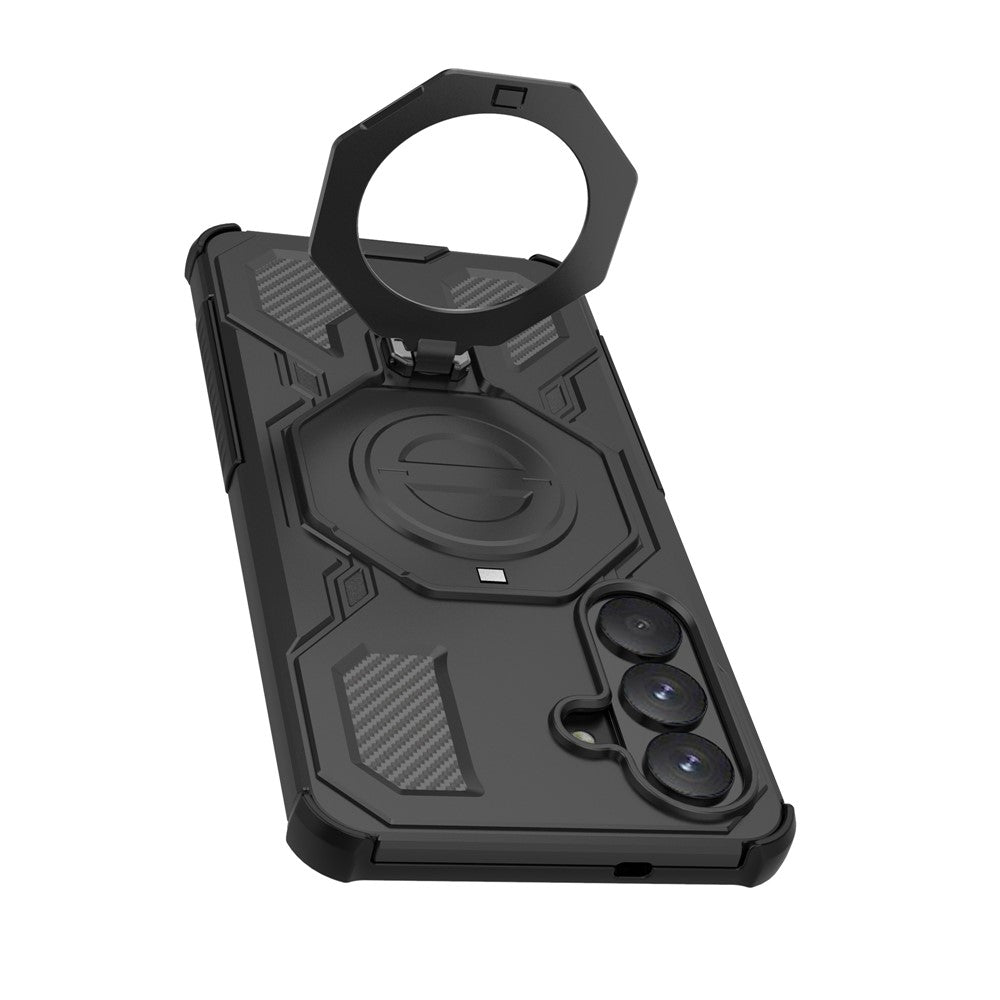 Samsung Galaxy S26+ Magnetiskt Skal Roterande Metallstativ Stötsäkert PC + TPU mobil Baksida