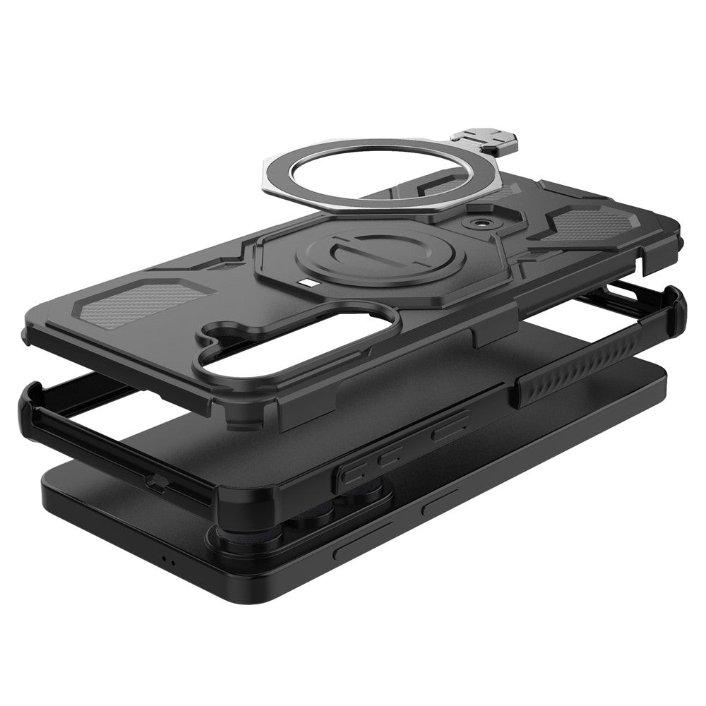 Samsung Galaxy S26+ Magnetiskt Skal Roterande Metallstativ Stötsäkert PC + TPU mobil Baksida