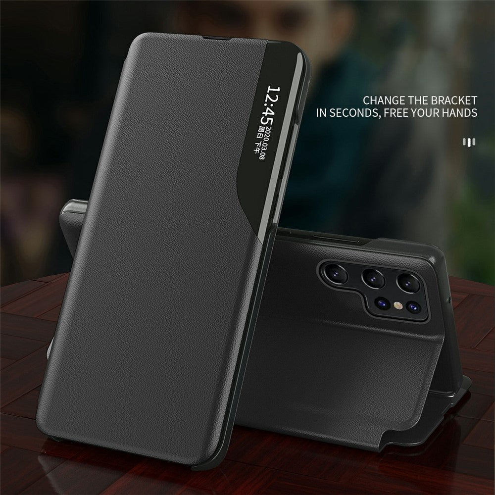 Samsung Galaxy S26 Ultra mobilskal Folio Flip PU Läder Stativfodral