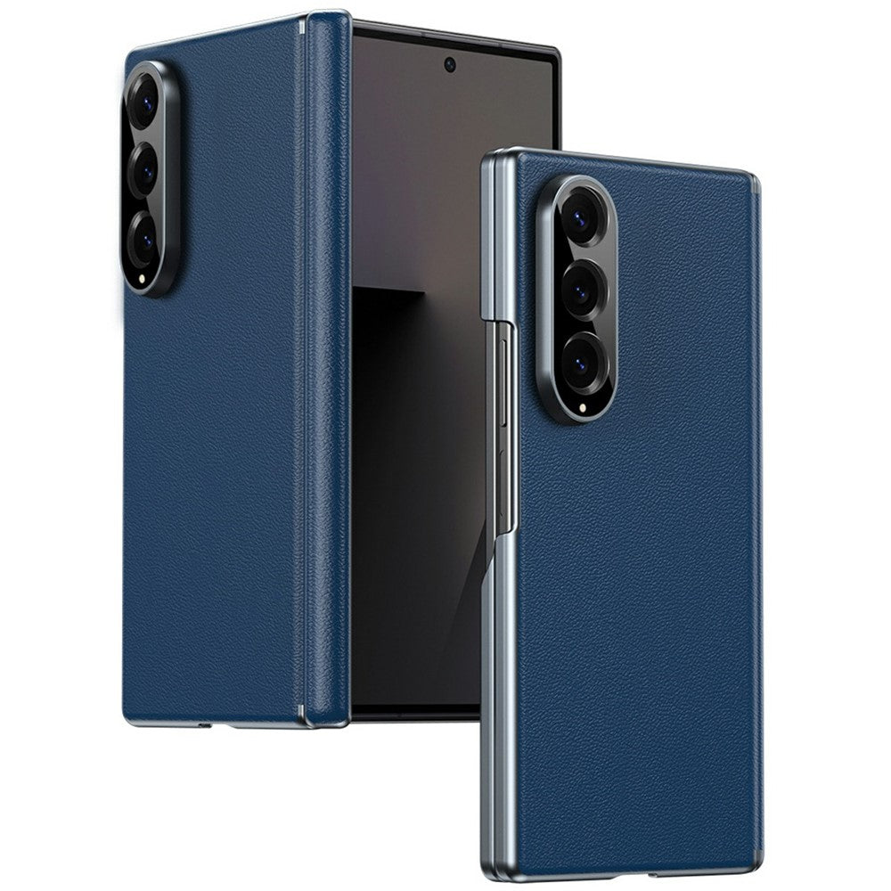 For Samsung Galaxy Z Fold4 5G Case Dual-Axis Hinge PU Leather Hard PC Folding Phone Cover