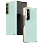For Samsung Galaxy Z Fold4 5G Case Dual-Axis Hinge PU Leather Hard PC Folding Phone Cover