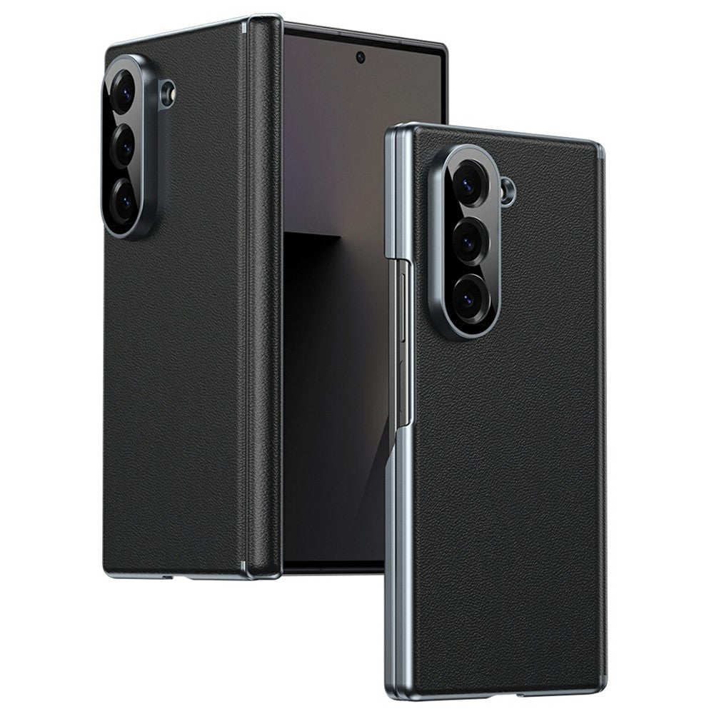 For Samsung Galaxy Z Fold6 5G Case Dual-Axis Hinge PU Leather Hard PC Folding Phone Cover