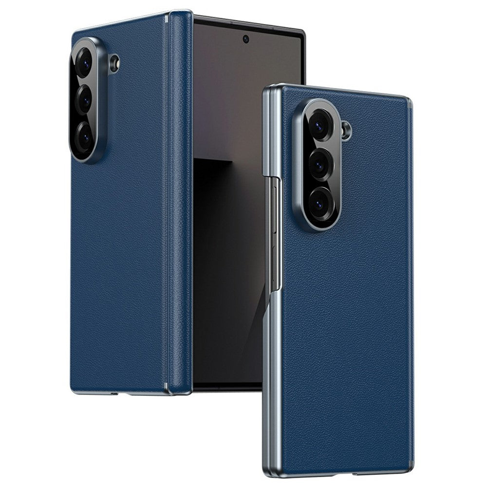 For Samsung Galaxy Z Fold6 5G Case Dual-Axis Hinge PU Leather Hard PC Folding Phone Cover
