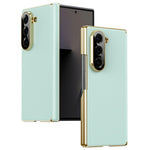 For Samsung Galaxy Z Fold6 5G Case Dual-Axis Hinge PU Leather Hard PC Folding Phone Cover