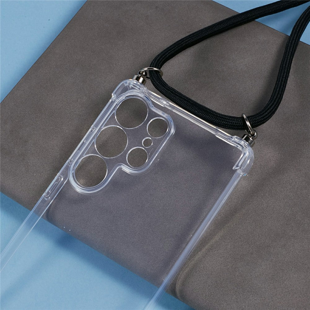 For Samsung Galaxy S26 Ultra Case Reinforced Corner TPU Clear Phone Cover with Lanyard