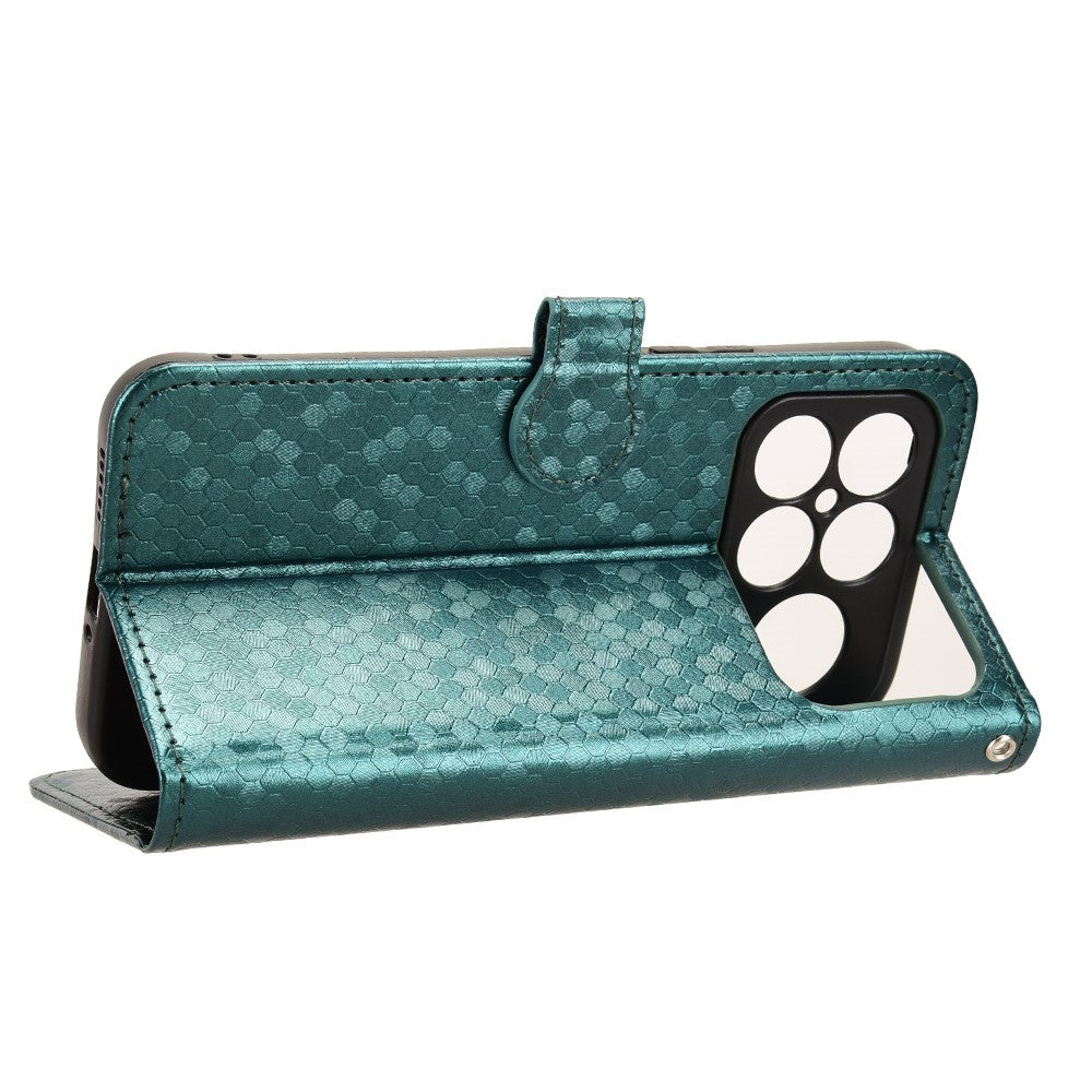 For Xiaomi Redmi K90 Pro Max 5G Wallet Case Dot Pattern Imprint PU Leather Phone Cover with Wrist Strap