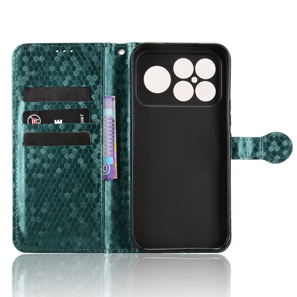 For Xiaomi Redmi K90 Pro Max 5G Wallet Case Dot Pattern Imprint PU Leather Phone Cover with Wrist Strap