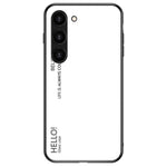 For Samsung Galaxy S23 Gradient Color Tempered Glass Phone Case Hard PC Soft TPU Anti-scratch Protective Back Cover