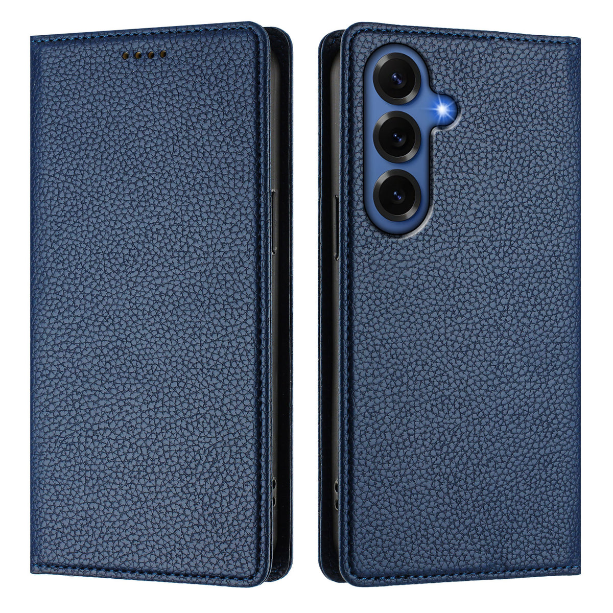 Plånboksfodral för Samsung Galaxy S26+ med RFID-blockerande läder i litchi-textur