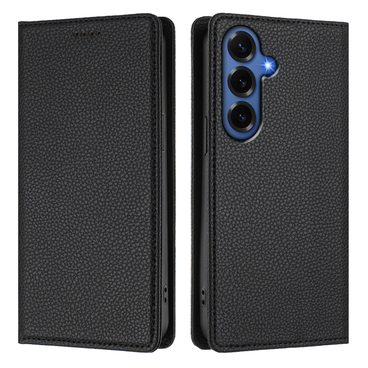 Plånboksfodral för Samsung Galaxy S26+ med RFID-blockerande läder i litchi-textur