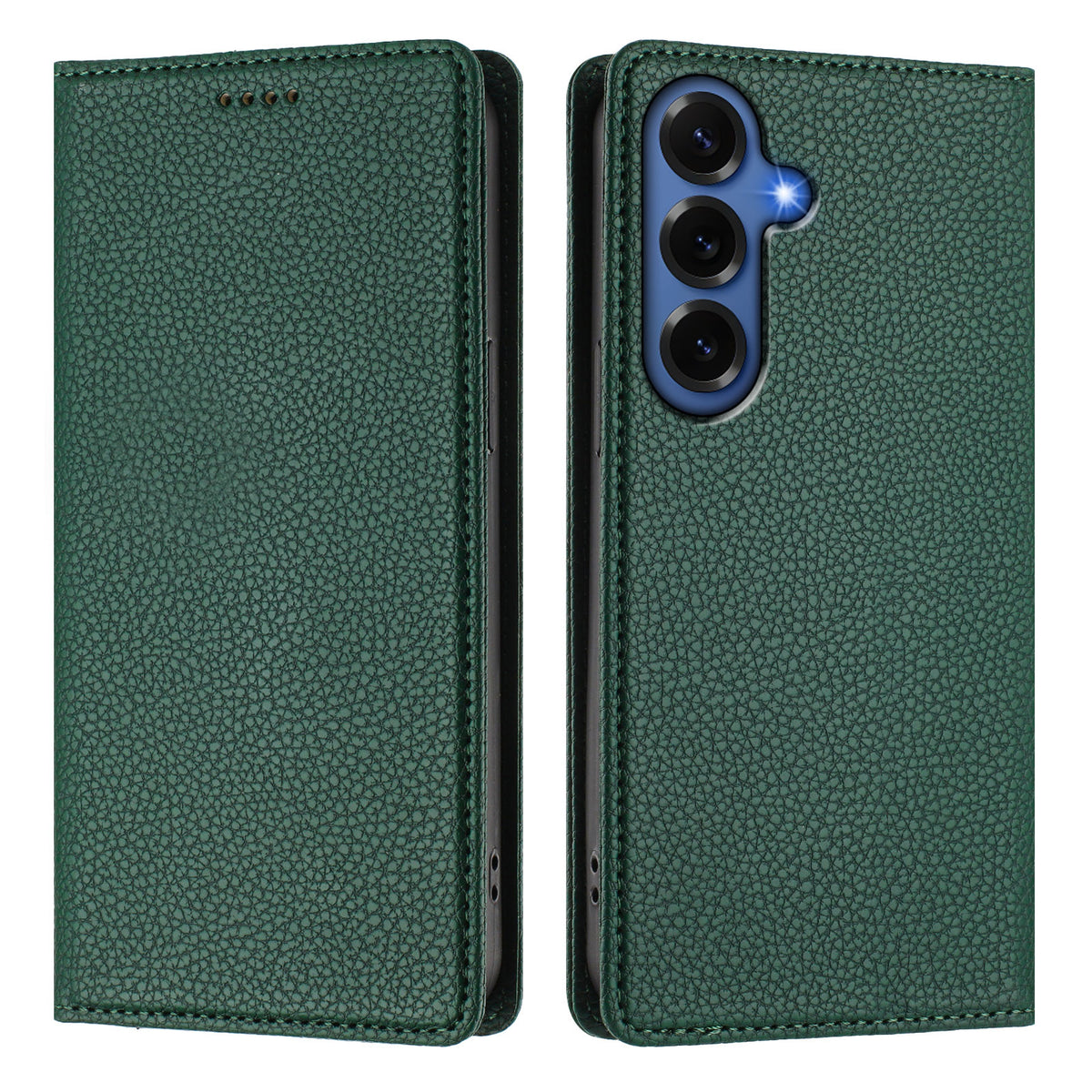 Plånboksfodral för Samsung Galaxy S26+ med RFID-blockerande läder i litchi-textur