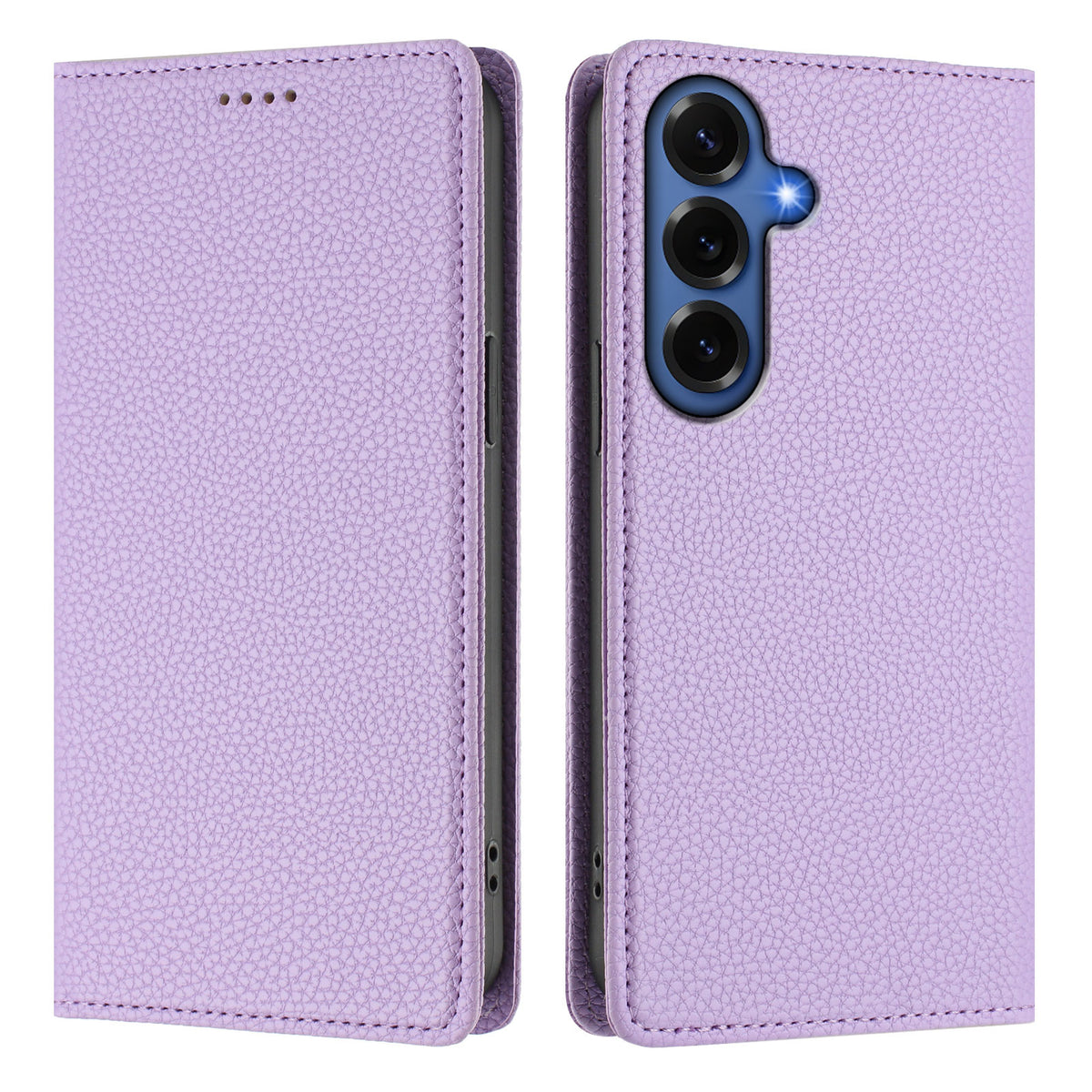 Plånboksfodral för Samsung Galaxy S26+ med RFID-blockerande läder i litchi-textur