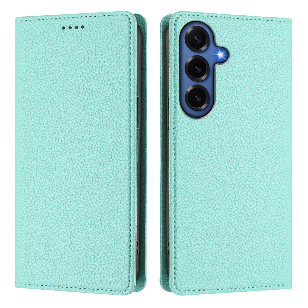 Plånboksfodral för Samsung Galaxy S26+ med RFID-blockerande läder i litchi-textur