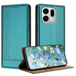 For Oppo Find X9 5G Case L-Shaped Grid Pattern Leather Stand Phone Cover with Card Slots