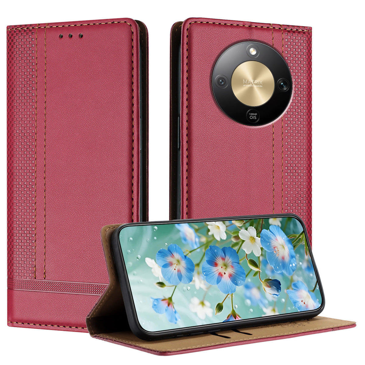 For Honor X70 5G / Honor Magic8 Lite 5G / Honor X9d 5G Case L-Shaped Grid Pattern Leather Stand Phone Cover with Card Slots