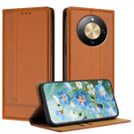 For Honor X70 5G / Honor Magic8 Lite 5G / Honor X9d 5G Case L-Shaped Grid Pattern Leather Stand Phone Cover with Card Slots