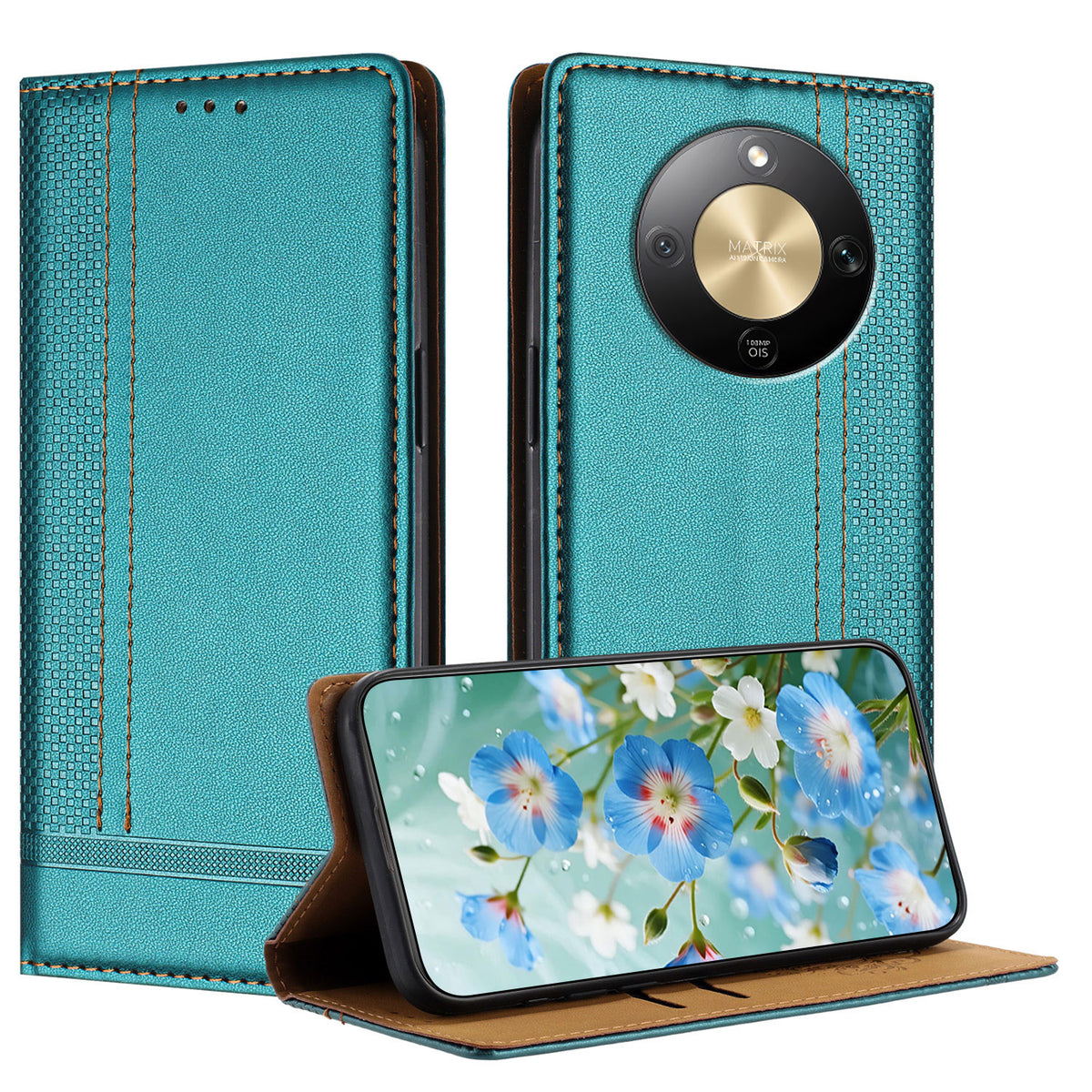 For Honor X70 5G / Honor Magic8 Lite 5G / Honor X9d 5G Case L-Shaped Grid Pattern Leather Stand Phone Cover with Card Slots