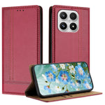 For Xiaomi 17 Case L-Shaped Grid Pattern Leather Stand Phone Cover with Card Slots
