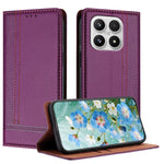 For Xiaomi 17 Case L-Shaped Grid Pattern Leather Stand Phone Cover with Card Slots